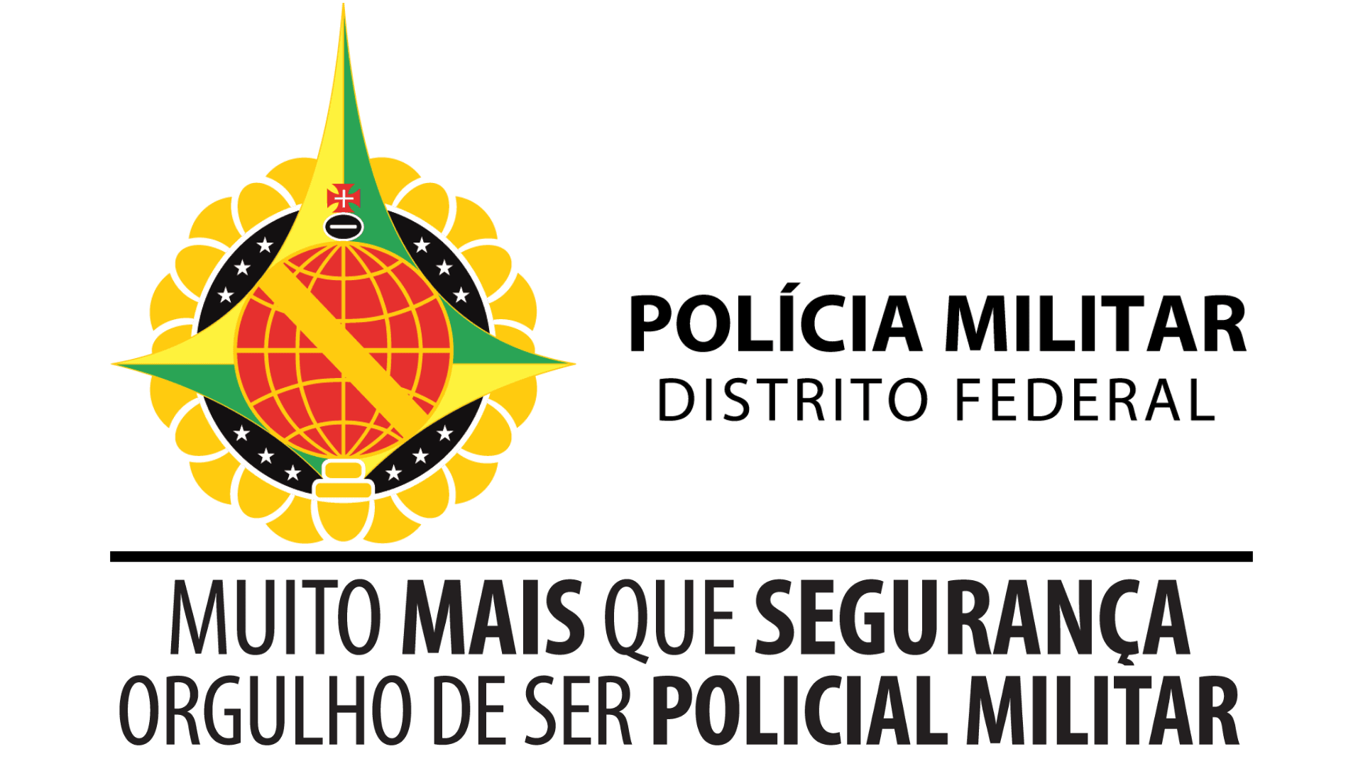 Marca institucional da PMDF com slogan